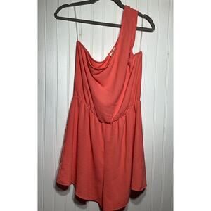 Bibi One Shoulder Romper coral  Size XL